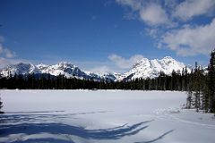 09 Spray Lake, Mount Morrison and Mount Turner, Mount Assiniboine With Summit In Clouds, Cone Mountain From Highway 742 Smith-Dorrien Spray Trail In Kananaskis In Winter.jpg